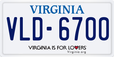 VA license plate VLD6700