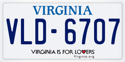 VA license plate VLD6707
