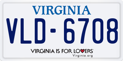 VA license plate VLD6708