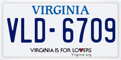 VA license plate VLD6709