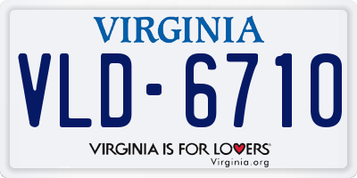 VA license plate VLD6710