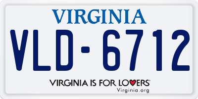 VA license plate VLD6712
