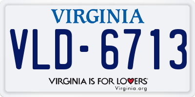 VA license plate VLD6713
