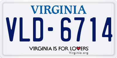 VA license plate VLD6714