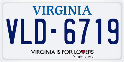 VA license plate VLD6719
