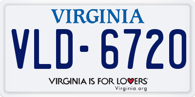 VA license plate VLD6720