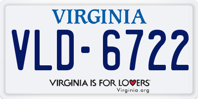 VA license plate VLD6722