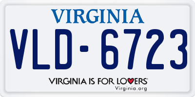 VA license plate VLD6723