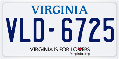 VA license plate VLD6725