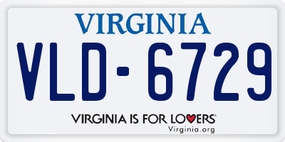 VA license plate VLD6729