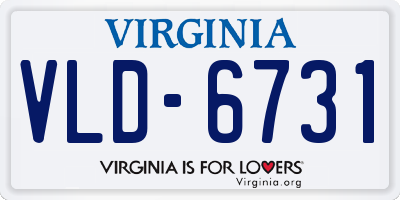 VA license plate VLD6731