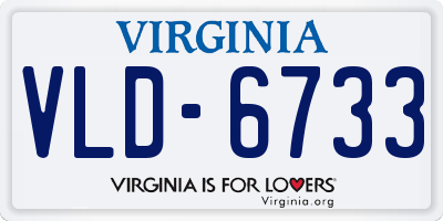 VA license plate VLD6733