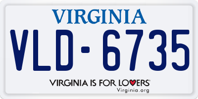 VA license plate VLD6735