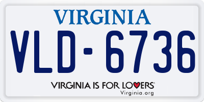 VA license plate VLD6736