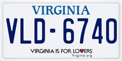 VA license plate VLD6740