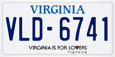 VA license plate VLD6741