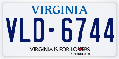 VA license plate VLD6744