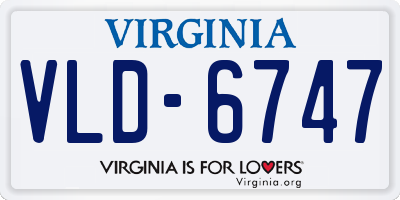 VA license plate VLD6747