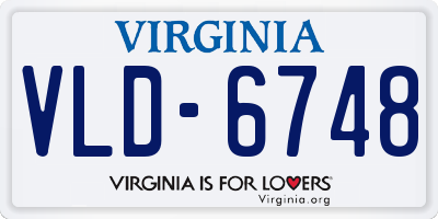 VA license plate VLD6748