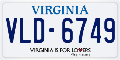 VA license plate VLD6749