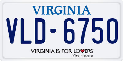 VA license plate VLD6750