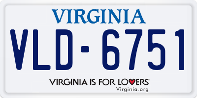 VA license plate VLD6751