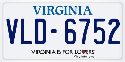 VA license plate VLD6752
