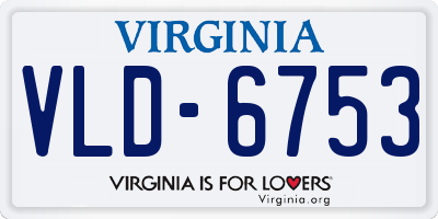 VA license plate VLD6753