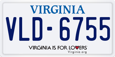 VA license plate VLD6755