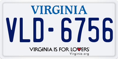 VA license plate VLD6756