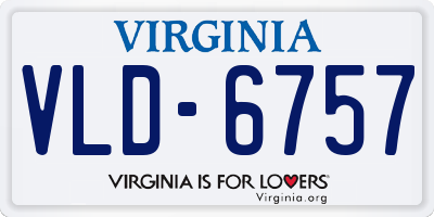 VA license plate VLD6757