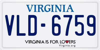 VA license plate VLD6759