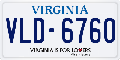 VA license plate VLD6760