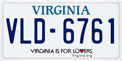 VA license plate VLD6761