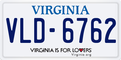 VA license plate VLD6762