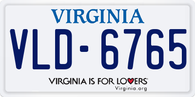 VA license plate VLD6765