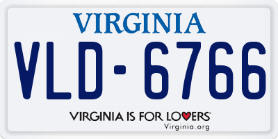 VA license plate VLD6766
