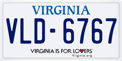 VA license plate VLD6767