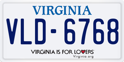 VA license plate VLD6768