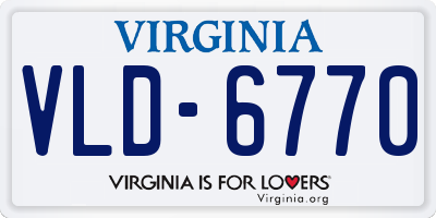 VA license plate VLD6770