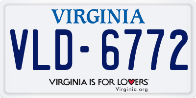 VA license plate VLD6772