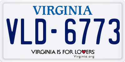 VA license plate VLD6773
