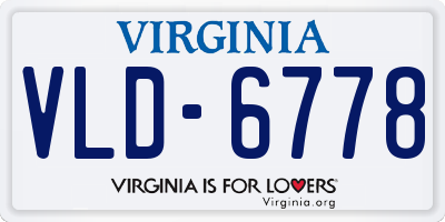 VA license plate VLD6778