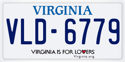VA license plate VLD6779