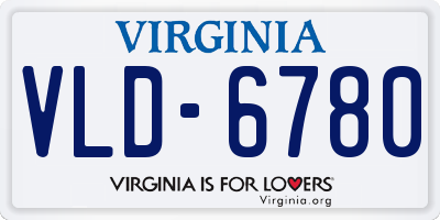 VA license plate VLD6780
