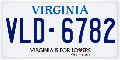 VA license plate VLD6782