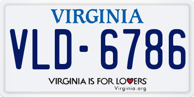 VA license plate VLD6786