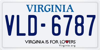 VA license plate VLD6787