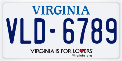 VA license plate VLD6789