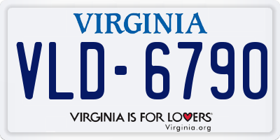 VA license plate VLD6790
